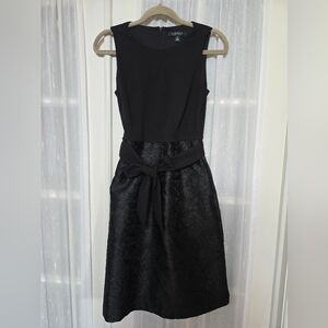 Ralph Lauren Black Floral Midi Dress